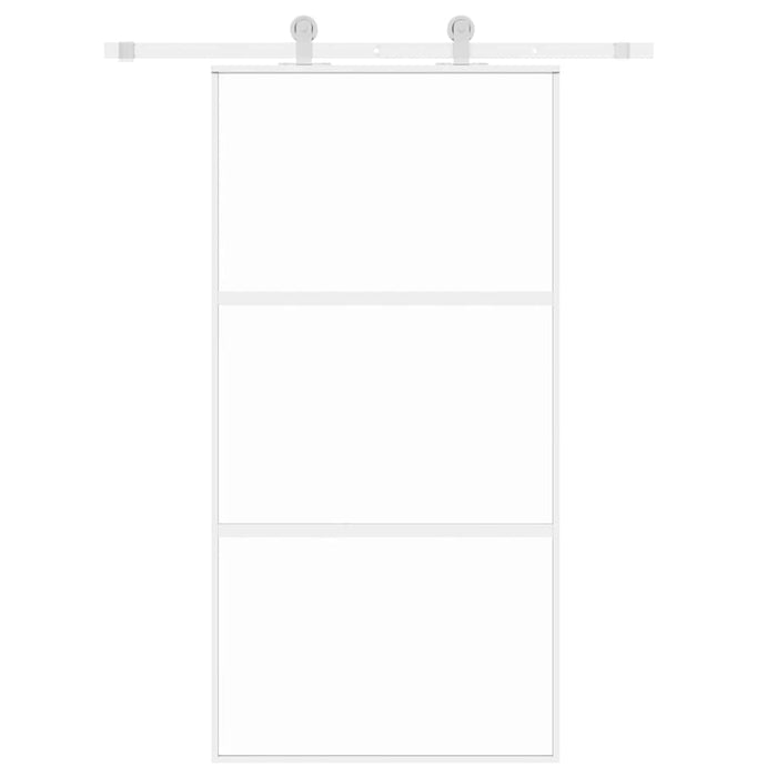 Ușă glisantă, alb, 102,5x205 cm, sticlă securizată/aluminiu WALTI