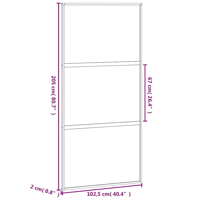 Ușă glisantă, alb, 102,5x205 cm, sticlă securizată/aluminiu WALTI