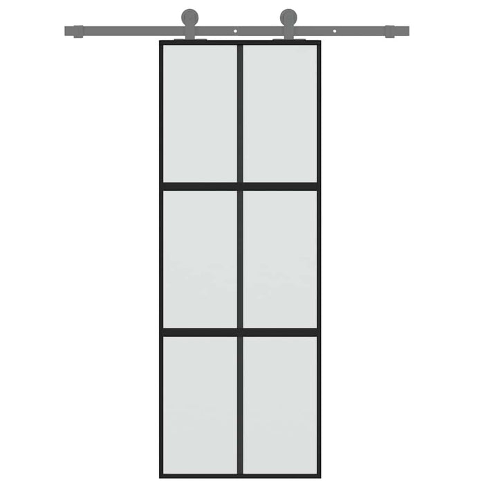 Ușă glisantă, negru, 76x205 cm, sticlă securizată și aluminiu - WALTI WALTI