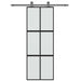 Ușă glisantă, negru, 76x205 cm, sticlă securizată și aluminiu - WALTI WALTI