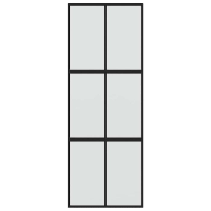 Ușă glisantă, negru, 76x205 cm, sticlă securizată și aluminiu - WALTI WALTI