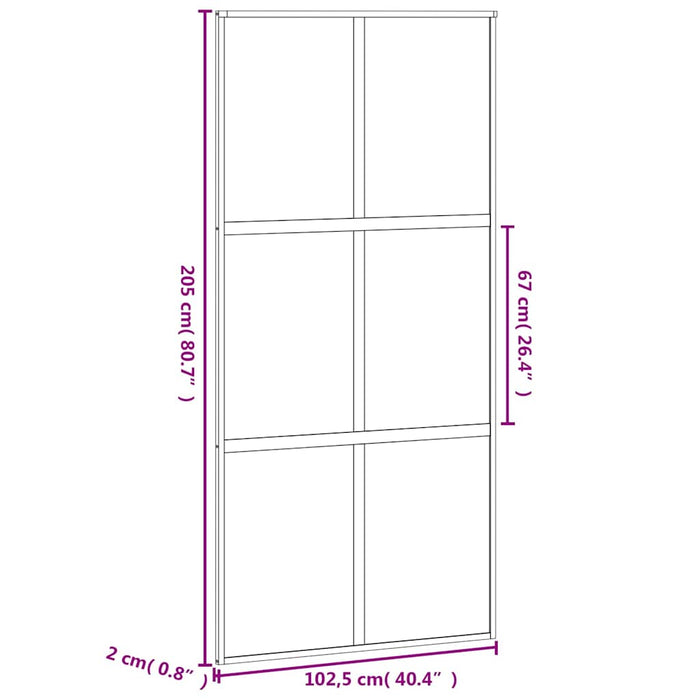Ușă glisantă, negru, 102,5x205 cm, sticlă securizată/aluminiu - WALTI WALTI