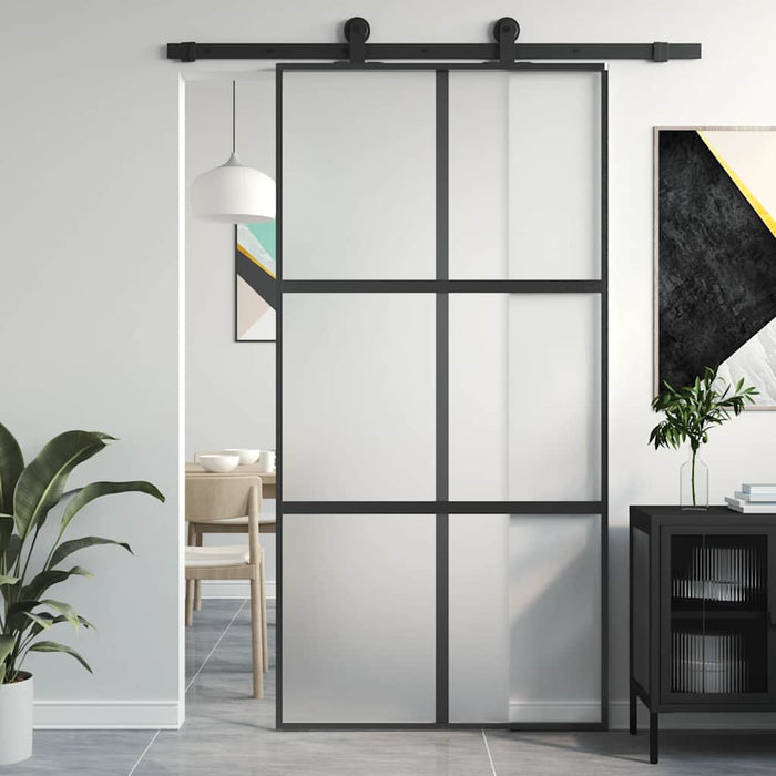 Ușă glisantă, negru, 102,5x205 cm, sticlă securizată/aluminiu - WALTI WALTI