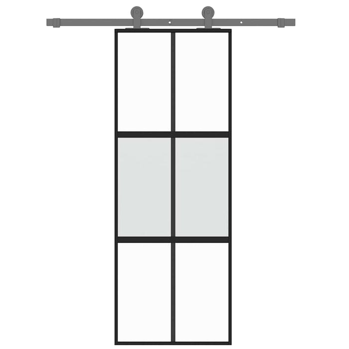 Ușă glisantă, negru, 76x205 cm, sticlă securizată și aluminiu - WALTI WALTI