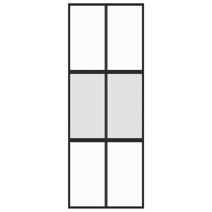 Ușă glisantă, negru, 76x205 cm, sticlă securizată și aluminiu - WALTI WALTI