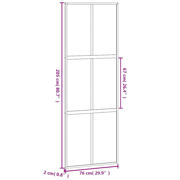 Ușă glisantă, negru, 76x205 cm, sticlă securizată și aluminiu - WALTI WALTI