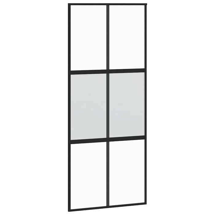 Ușă glisantă, negru, 90x205 cm, sticlă securizată și aluminiu - WALTI WALTI
