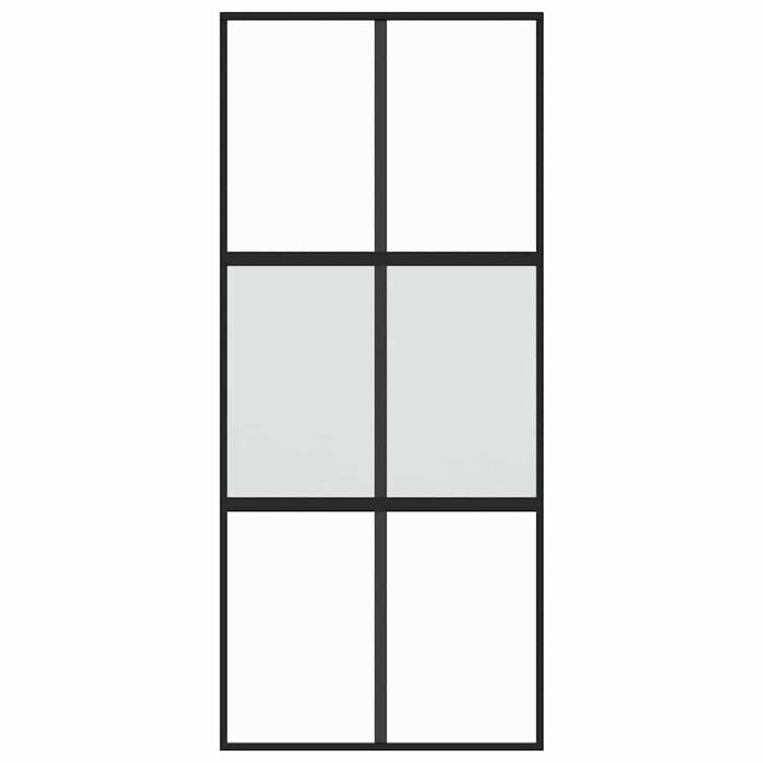 Ușă glisantă, negru, 90x205 cm, sticlă securizată și aluminiu - WALTI WALTI