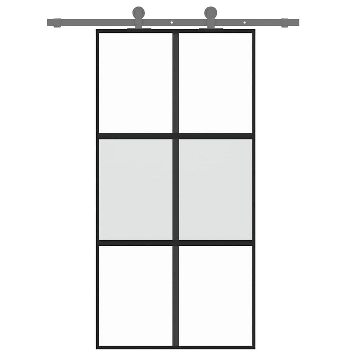 Ușă glisantă, negru, 102,5x205 cm, sticlă securizată/aluminiu - WALTI WALTI