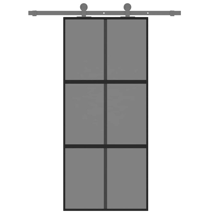 Ușă glisantă, negru, 90x205 cm, sticlă securizată și aluminiu - WALTI WALTI