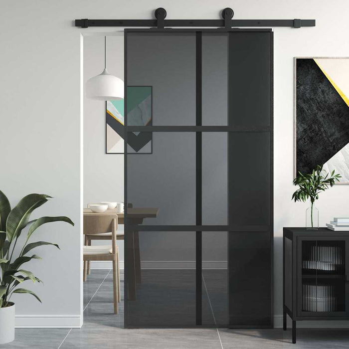 Ușă glisantă, negru, 102,5x205 cm, sticlă securizată/aluminiu - WALTI WALTI