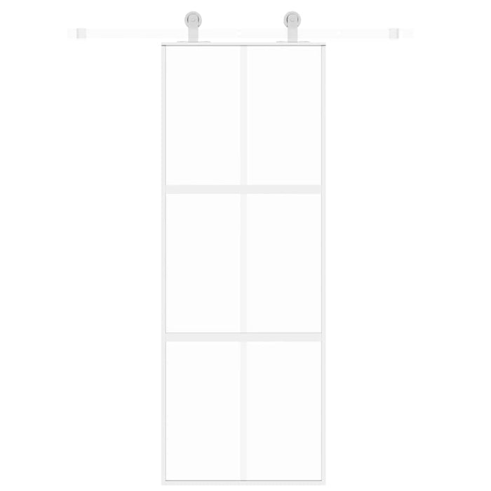 Ușă glisantă, alb, 76x205 cm, sticlă securizată/aluminiu WALTI