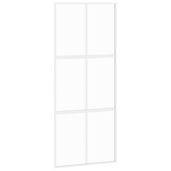 Ușă glisantă, alb, 90x205 cm, sticlă securizată/aluminiu WALTI