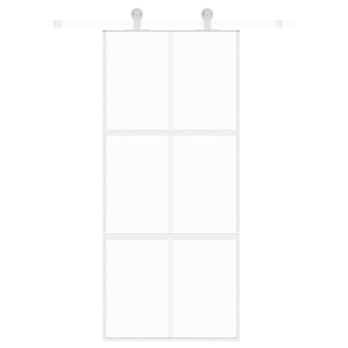 Ușă glisantă, alb, 90x205 cm, sticlă securizată/aluminiu WALTI
