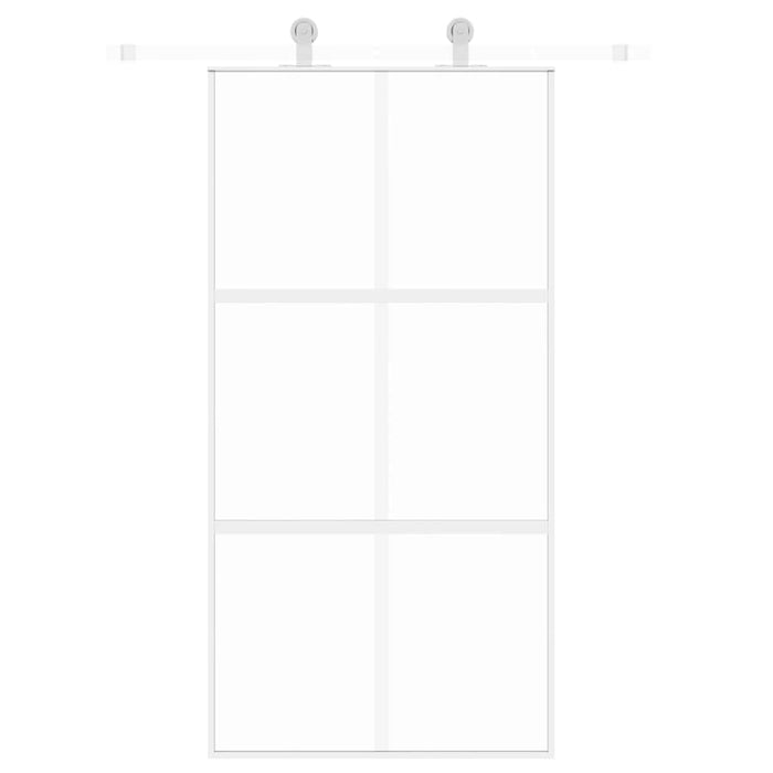 Ușă glisantă, alb, 102,5x205 cm, sticlă securizată/aluminiu WALTI
