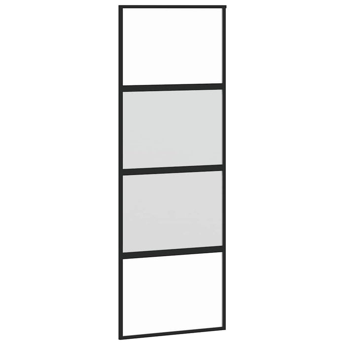 Ușă glisantă, negru, 76x205 cm, sticlă securizată și aluminiu - WALTI WALTI