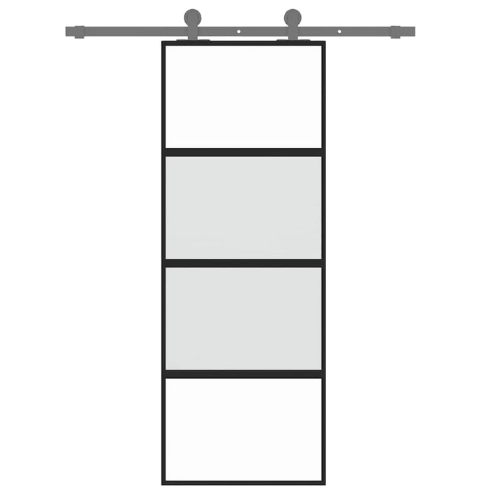 Ușă glisantă, negru, 76x205 cm, sticlă securizată și aluminiu - WALTI WALTI