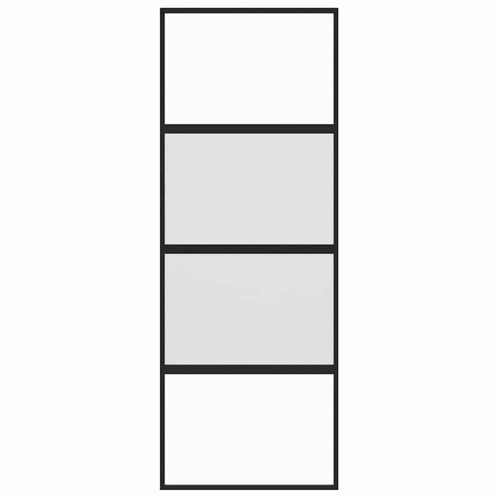 Ușă glisantă, negru, 76x205 cm, sticlă securizată și aluminiu - WALTI WALTI