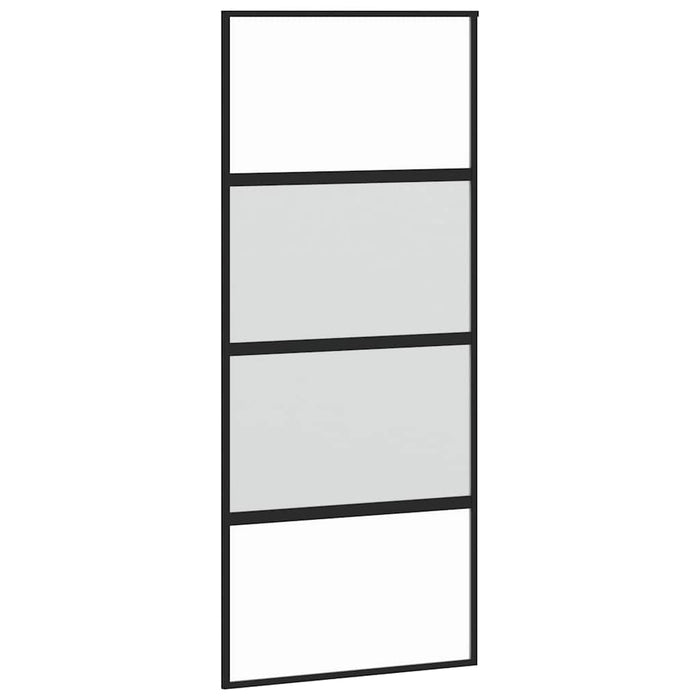 Ușă glisantă, negru, 90x205 cm, sticlă securizată și aluminiu - WALTI WALTI