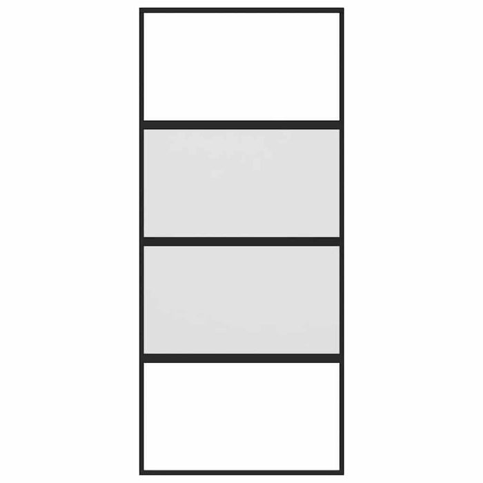 Ușă glisantă, negru, 90x205 cm, sticlă securizată și aluminiu - WALTI WALTI