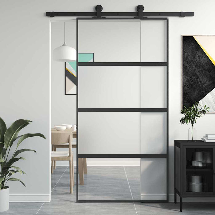 Ușă glisantă, negru, 102,5x205 cm, sticlă securizată/aluminiu - WALTI WALTI