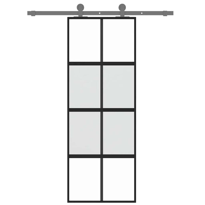 Ușă glisantă, negru, 76x205 cm, sticlă securizată și aluminiu - WALTI WALTI