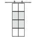 Ușă glisantă, negru, 76x205 cm, sticlă securizată și aluminiu - WALTI WALTI