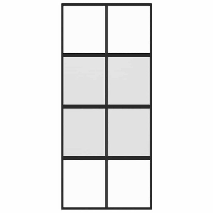 Ușă glisantă, negru, 90x205 cm, sticlă securizată și aluminiu WALTI