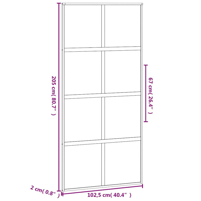Ușă glisantă, negru, 102,5x205 cm, sticlă securizată/aluminiu - WALTI WALTI