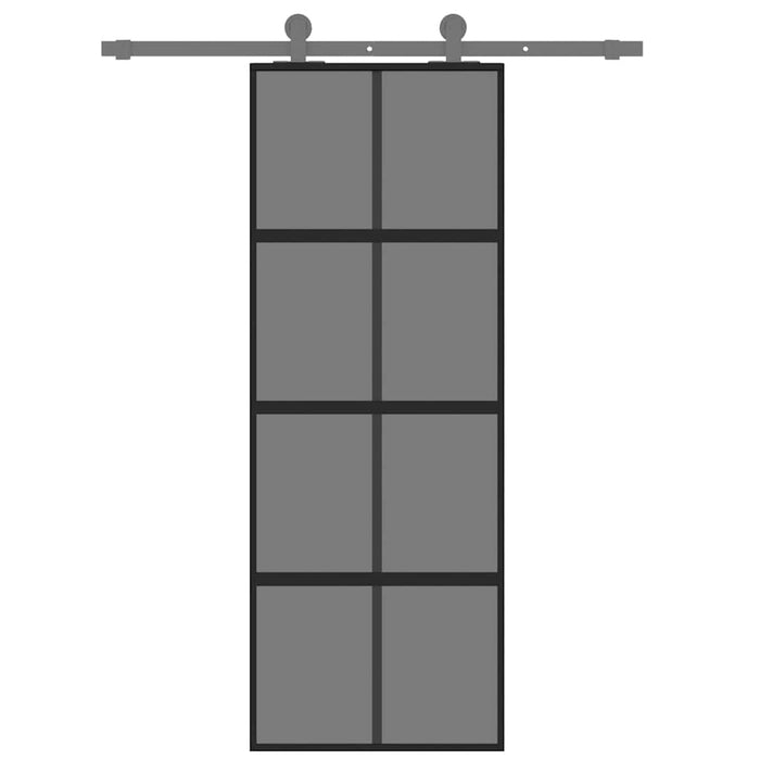 Ușă glisantă, negru, 76x205 cm, sticlă securizată și aluminiu - WALTI WALTI