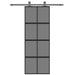 Ușă glisantă, negru, 76x205 cm, sticlă securizată și aluminiu - WALTI WALTI