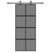 Ușă glisantă, negru, 90x205 cm, sticlă securizată și aluminiu - WALTI WALTI