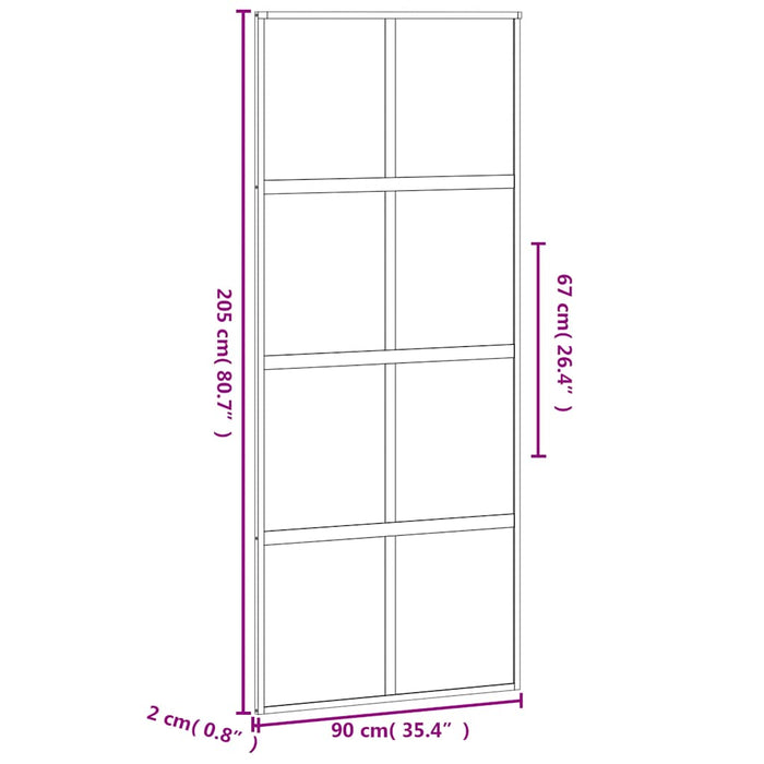 Ușă glisantă, negru, 90x205 cm, sticlă securizată și aluminiu - WALTI WALTI