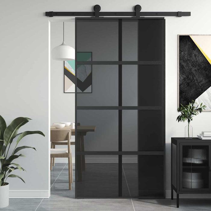 Ușă glisantă, negru, 102,5x205 cm, sticlă securizată/aluminiu - WALTI WALTI