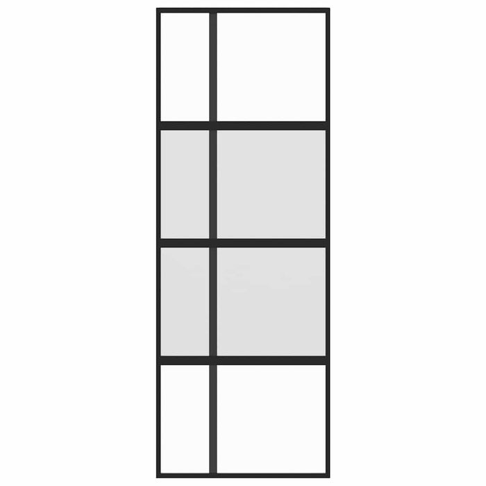 Ușă glisantă, negru, 76x205 cm, sticlă securizată și aluminiu - WALTI WALTI