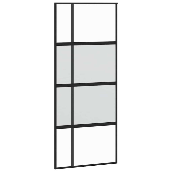 Ușă glisantă, negru, 90x205 cm, sticlă securizată și aluminiu - WALTI WALTI