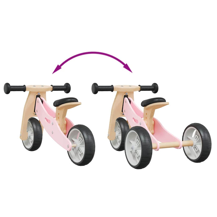Bicicletă de echilibru pentru copii 2 în 1, roz WALTI