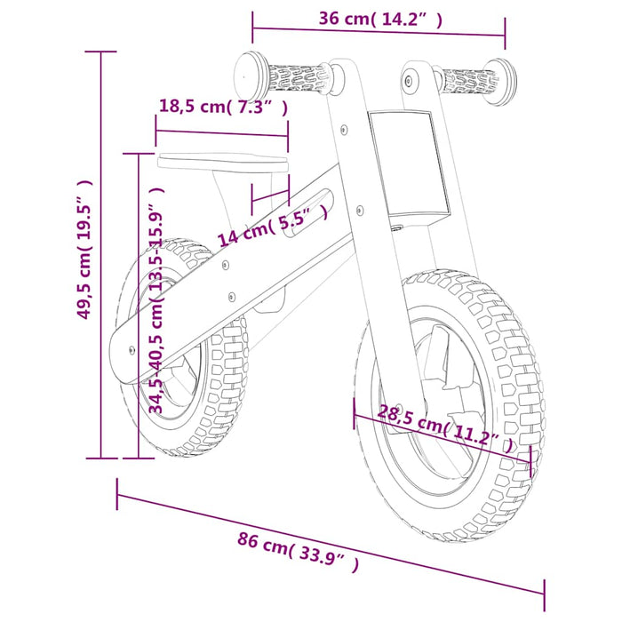 Bicicletă de echilibru pentru copii, imprimeu și albastru WALTI
