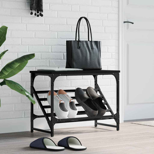 Suport pantofi, negru, 60x30x45 cm, lemn prelucrat - WALTI WALTI