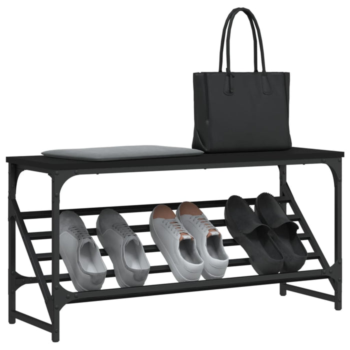 Suport pantofi, negru, 90x30x45 cm, lemn prelucrat - WALTI WALTI