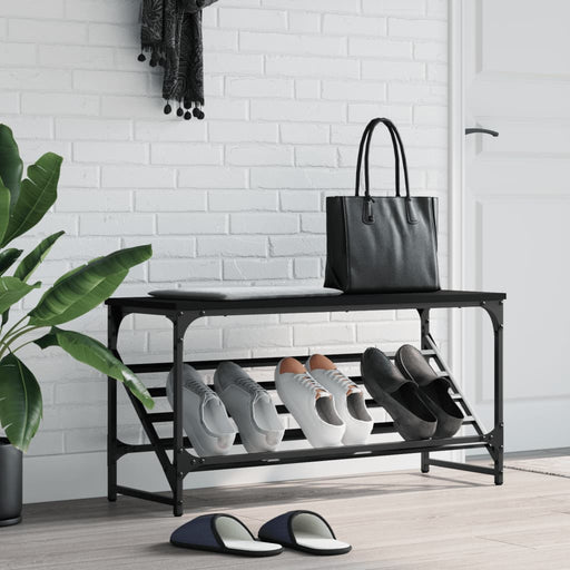 Suport pantofi, negru, 90x30x45 cm, lemn prelucrat - WALTI WALTI