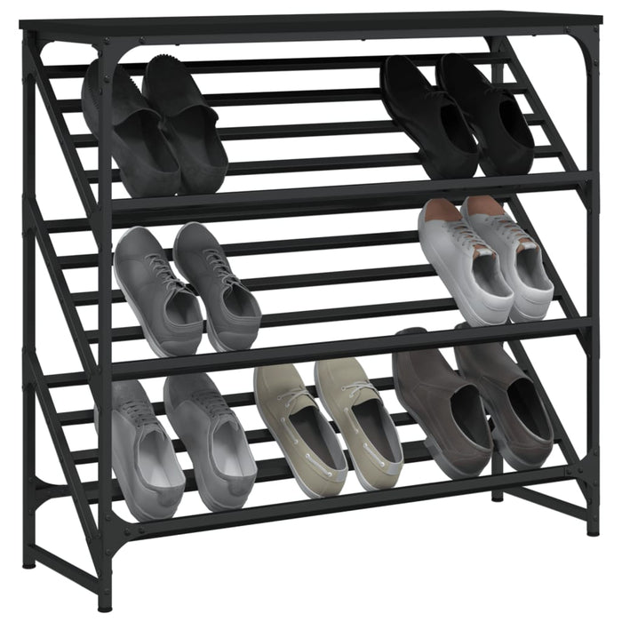Suport pantofi, negru, 90x30x85 cm, lemn prelucrat - WALTI WALTI