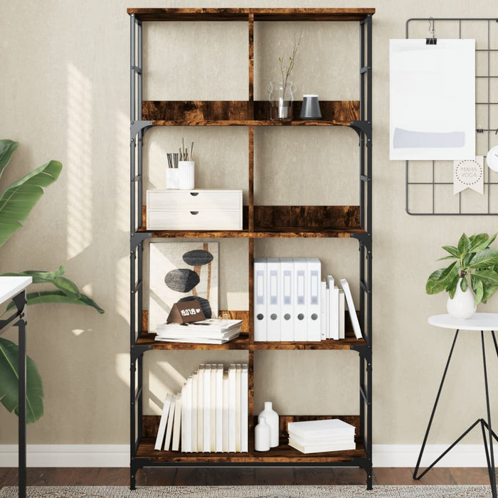 Bibliotecă, stejar fumuriu, 78,5x33x153 cm, lemn prelucrat - WALTI WALTI