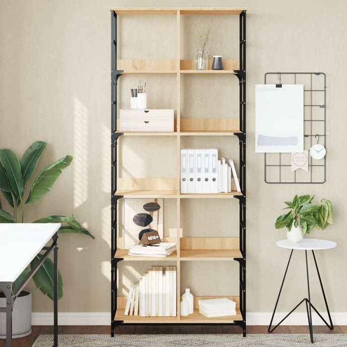 Bibliotecă, stejar sonoma, 78,5x33x188,5 cm, lemn prelucrat - WALTI WALTI