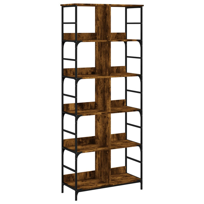 Bibliotecă, stejar fumuriu, 78,5x33x188,5 cm, lemn prelucrat - WALTI WALTI