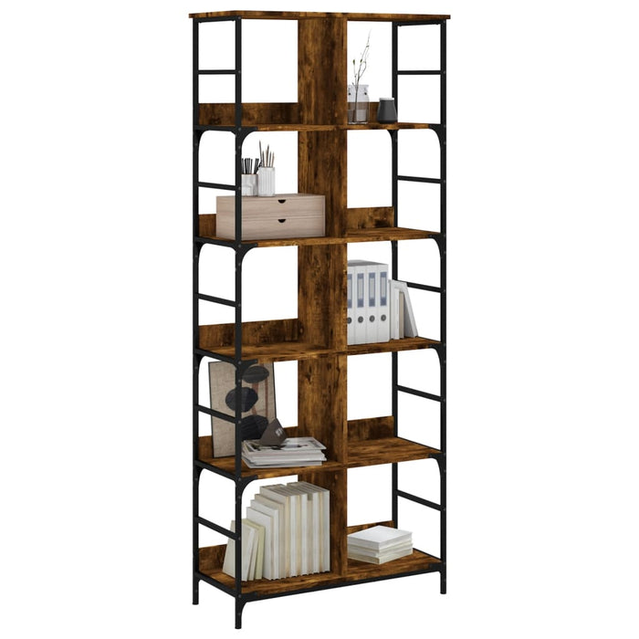 Bibliotecă, stejar fumuriu, 78,5x33x188,5 cm, lemn prelucrat - WALTI WALTI