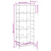 Bibliotecă, stejar fumuriu, 78,5x33x188,5 cm, lemn prelucrat - WALTI WALTI
