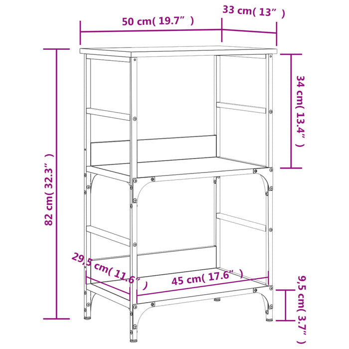 Bibliotecă, stejar sonoma, 50x33x82 cm, lemn prelucrat - WALTI WALTI