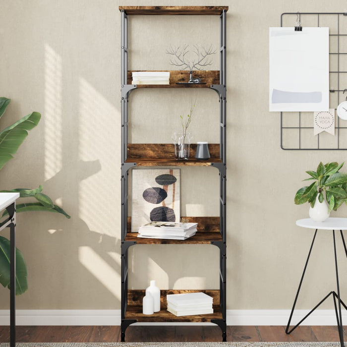Bibliotecă, stejar fumuriu, 50x33x153 cm, lemn prelucrat - WALTI WALTI