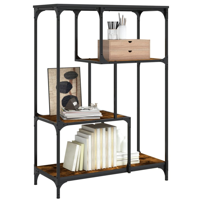 Bibliotecă, stejar fumuriu, 81x36x115 cm, lemn prelucrat/oțel WALTI